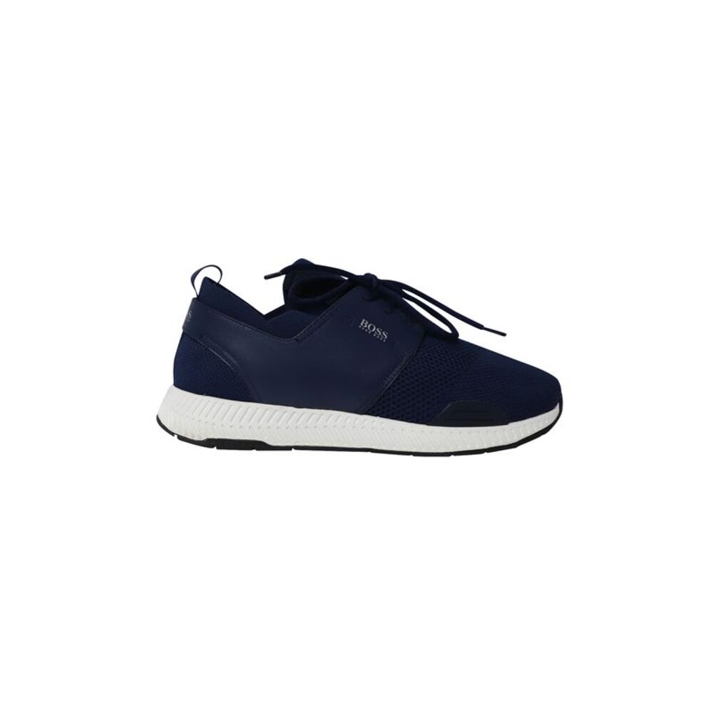 Boss Low Top Sneakers in Navy Blue Polyester